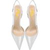 imageFSJ Women Sexy Pointed Toe DOrsay High Heel Slingback Pumps Sandals Cutout Strappy Stiletto Slip On Formal Shoes Size 415 USWhitespike