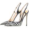 imageFSJ Women Sexy Pointed Toe DOrsay High Heel Slingback Pumps Sandals Cutout Strappy Stiletto Slip On Formal Shoes Size 415 USZebra Print