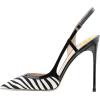 imageFSJ Women Sexy Pointed Toe DOrsay High Heel Slingback Pumps Sandals Cutout Strappy Stiletto Slip On Formal Shoes Size 415 USZebra Print