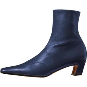 imageFSJ Women Low Chunky Heel Ankle Boots Square Toe Side Zipper Soft Stretch Sock Booties Comfy Casual Party Shoes Size 416 USBlue
