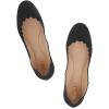 imageFSJ Women Cute Dress Pump Shoes Scalloping Round Toe Suede Ballet Flats for Comfort Flat Shoes Size 415 USBlack