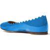 imageFSJ Women Cute Dress Pump Shoes Scalloping Round Toe Suede Ballet Flats for Comfort Flat Shoes Size 415 USBlue