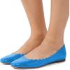 imageFSJ Women Cute Dress Pump Shoes Scalloping Round Toe Suede Ballet Flats for Comfort Flat Shoes Size 415 USBlue