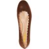 imageFSJ Women Cute Dress Pump Shoes Scalloping Round Toe Suede Ballet Flats for Comfort Flat Shoes Size 415 USBronze
