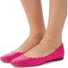 imageFSJ Women Cute Dress Pump Shoes Scalloping Round Toe Suede Ballet Flats for Comfort Flat Shoes Size 415 USFuchsia