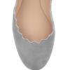 imageFSJ Women Cute Dress Pump Shoes Scalloping Round Toe Suede Ballet Flats for Comfort Flat Shoes Size 415 USGrey