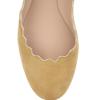 imageFSJ Women Cute Dress Pump Shoes Scalloping Round Toe Suede Ballet Flats for Comfort Flat Shoes Size 415 USLemon Chiffon