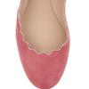 imageFSJ Women Cute Dress Pump Shoes Scalloping Round Toe Suede Ballet Flats for Comfort Flat Shoes Size 415 USLight Pink
