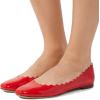imageFSJ Women Cute Dress Pump Shoes Scalloping Round Toe Suede Ballet Flats for Comfort Flat Shoes Size 415 USRed Patent