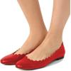 imageFSJ Women Cute Dress Pump Shoes Scalloping Round Toe Suede Ballet Flats for Comfort Flat Shoes Size 415 USRedmatte