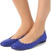 imageFSJ Women Cute Dress Pump Shoes Scalloping Round Toe Suede Ballet Flats for Comfort Flat Shoes Size 415 USRoyal Blue