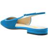 imageFSJ Women Slingback Flats Square Closed Toe Shiny Two Toned Flats Sandals Slip On Block Low Heel Comfort Office Work Date Fashion Dressy Shoes Size 416 USBlue