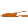imageFSJ Women Slingback Flats Square Closed Toe Shiny Two Toned Flats Sandals Slip On Block Low Heel Comfort Office Work Date Fashion Dressy Shoes Size 416 USOrange