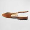 imageFSJ Women Slingback Flats Square Closed Toe Shiny Two Toned Flats Sandals Slip On Block Low Heel Comfort Office Work Date Fashion Dressy Shoes Size 416 USBrown