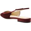 imageFSJ Women Slingback Flats Square Closed Toe Shiny Two Toned Flats Sandals Slip On Block Low Heel Comfort Office Work Date Fashion Dressy Shoes Size 416 USRed