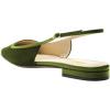 imageFSJ Women Slingback Flats Square Closed Toe Shiny Two Toned Flats Sandals Slip On Block Low Heel Comfort Office Work Date Fashion Dressy Shoes Size 416 USGreen