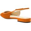 imageFSJ Women Slingback Flats Square Closed Toe Shiny Two Toned Flats Sandals Slip On Block Low Heel Comfort Office Work Date Fashion Dressy Shoes Size 416 USOrange