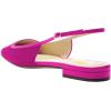 imageFSJ Women Slingback Flats Square Closed Toe Shiny Two Toned Flats Sandals Slip On Block Low Heel Comfort Office Work Date Fashion Dressy Shoes Size 416 USFuchsia
