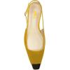 imageFSJ Women Slingback Flats Square Closed Toe Shiny Two Toned Flats Sandals Slip On Block Low Heel Comfort Office Work Date Fashion Dressy Shoes Size 416 USGoldenrod