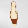 imageFSJ Women Slingback Flats Square Closed Toe Shiny Two Toned Flats Sandals Slip On Block Low Heel Comfort Office Work Date Fashion Dressy Shoes Size 416 USBrown