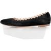 imageFSJ Women Cute Dress Pump Shoes Scalloping Round Toe Suede Ballet Flats for Comfort Flat Shoes Size 415 USBlack
