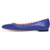 imageFSJ Women Cute Dress Pump Shoes Scalloping Round Toe Suede Ballet Flats for Comfort Flat Shoes Size 415 USRoyal Blue