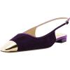 imageFSJ Women Slingback Flats Square Closed Toe Shiny Two Toned Flats Sandals Slip On Block Low Heel Comfort Office Work Date Fashion Dressy Shoes Size 416 USPurple