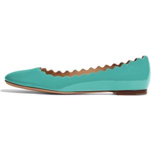 imageFSJ Women Cute Dress Pump Shoes Scalloping Round Toe Suede Ballet Flats for Comfort Flat Shoes Size 415 USGreen