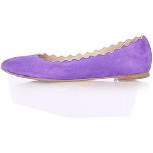 imageFSJ Women Cute Dress Pump Shoes Scalloping Round Toe Suede Ballet Flats for Comfort Flat Shoes Size 415 USLavender