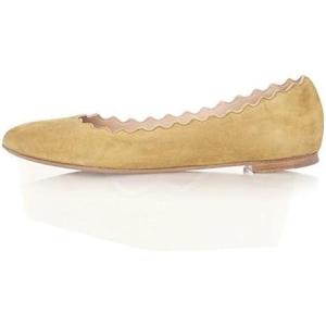 imageFSJ Women Cute Dress Pump Shoes Scalloping Round Toe Suede Ballet Flats for Comfort Flat Shoes Size 415 USLemon Chiffon