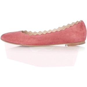 imageFSJ Women Cute Dress Pump Shoes Scalloping Round Toe Suede Ballet Flats for Comfort Flat Shoes Size 415 USLight Pink