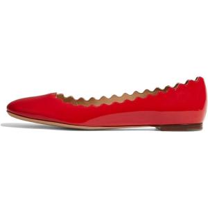 imageFSJ Women Cute Dress Pump Shoes Scalloping Round Toe Suede Ballet Flats for Comfort Flat Shoes Size 415 USRed Patent