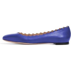 imageFSJ Women Cute Dress Pump Shoes Scalloping Round Toe Suede Ballet Flats for Comfort Flat Shoes Size 415 USRoyal Blue