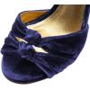 imageFSJ Women Velvet Heeled Sandals Ankle Strap High Block Open Toe Dress Pumps Chunky Heel Double Knot Bridal Wedding Dress Shoes Size 416 USBlue