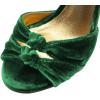 imageFSJ Women Velvet Heeled Sandals Ankle Strap High Block Open Toe Dress Pumps Chunky Heel Double Knot Bridal Wedding Dress Shoes Size 416 USEmerald Green