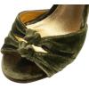 imageFSJ Women Velvet Heeled Sandals Ankle Strap High Block Open Toe Dress Pumps Chunky Heel Double Knot Bridal Wedding Dress Shoes Size 416 USOlive Green