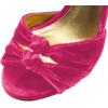 imageFSJ Women Velvet Heeled Sandals Ankle Strap High Block Open Toe Dress Pumps Chunky Heel Double Knot Bridal Wedding Dress Shoes Size 416 USPink