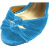 imageFSJ Women Velvet Heeled Sandals Ankle Strap High Block Open Toe Dress Pumps Chunky Heel Double Knot Bridal Wedding Dress Shoes Size 416 USSky Blue