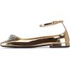 imageFSJ Women Ballet Flats Square Toe Ankle Strap Low Heel Flats with Rhinestone Flower Comfortable Casual Dress Shoes Size 415 US
