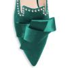 imageFSJ Women Retro Crystal Rhinestone Heeled Mules Pointed Toe Bows Slide Sandals Backless Emerald Bridal Wedding Dress Shoes Size 415 US