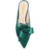 imageFSJ Women Retro Crystal Rhinestone Heeled Mules Pointed Toe Bows Slide Sandals Backless Emerald Bridal Wedding Dress Shoes Size 415 US