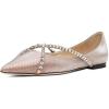 imageFSJ Women Trendy Pointed Toe Ballet Flats Crystal Crossover Straps Slip On Walking Shopping Girls Shoes Size 415 M US