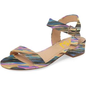 imageFSJ Women Casual Open Toe Block Low Heel Ankle Strap Sandals Comfort Summer Shoes Size 415 US