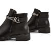 imageFSJ Women Fashion Round Toe Ankle Boots Block Chunky Low Heel Bootie Rhinestone Chain Side Zipper Casual Walking Shoes Size 415 USBlack