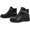 imageFSJ Women Fashion Round Toe Ankle Boots Block Chunky Low Heel Bootie Rhinestone Chain Side Zipper Casual Walking Shoes Size 415 USBlack