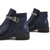 imageFSJ Women Fashion Round Toe Ankle Boots Block Chunky Low Heel Bootie Rhinestone Chain Side Zipper Casual Walking Shoes Size 415 USBlue