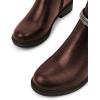 imageFSJ Women Fashion Round Toe Ankle Boots Block Chunky Low Heel Bootie Rhinestone Chain Side Zipper Casual Walking Shoes Size 415 USDark Brown