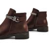 imageFSJ Women Fashion Round Toe Ankle Boots Block Chunky Low Heel Bootie Rhinestone Chain Side Zipper Casual Walking Shoes Size 415 USDark Brown