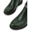 imageFSJ Women Fashion Round Toe Ankle Boots Block Chunky Low Heel Bootie Rhinestone Chain Side Zipper Casual Walking Shoes Size 415 USGreen