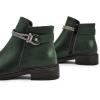 imageFSJ Women Fashion Round Toe Ankle Boots Block Chunky Low Heel Bootie Rhinestone Chain Side Zipper Casual Walking Shoes Size 415 USGreen